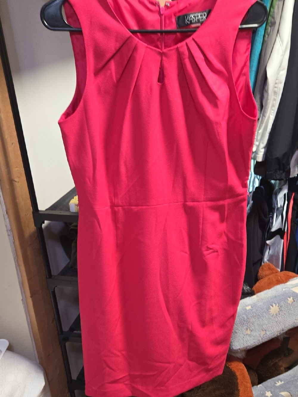Kasper Bright Pink Sleeveless Sheath Dress